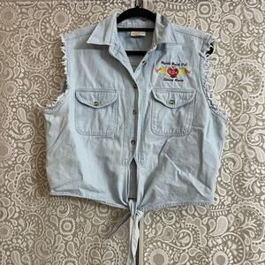 Vintage Myrtle Beach Denim Biker Shirt XXL